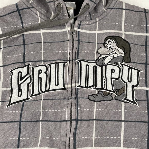 Disney Parks Full Zip Hooded Knit Jacket Women’s M  Sharpa Lined Grumpy Gray - Picture 6 of 9